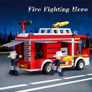 Sluban Building Blocks Water Tank Fire Truck 343 pcs  Compatible Fire Series Urban Series Fireman Ch