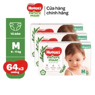 Combo 3 Tã/Bỉm dán Huggies Platinum NatureMade M64/L54/XL44