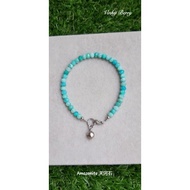 Amazonite 4.6mm Faceted Crystal Bracelet 天河石 4.6mm切面圆珠 手链