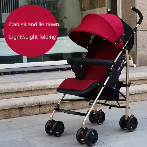 CBX500 Gold Handle Baby Stroller Can Sit and Lie Down, Ultra-lightweight Foldable Baby Stroller, Tra
