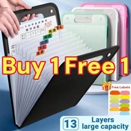 13-Layer Long File Handle Folder Organizer Expanding File Folder Portable Folder Bag With Handle