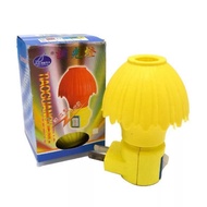 The night light uses E12 incandescent cana bulbs to easily change the bulbs