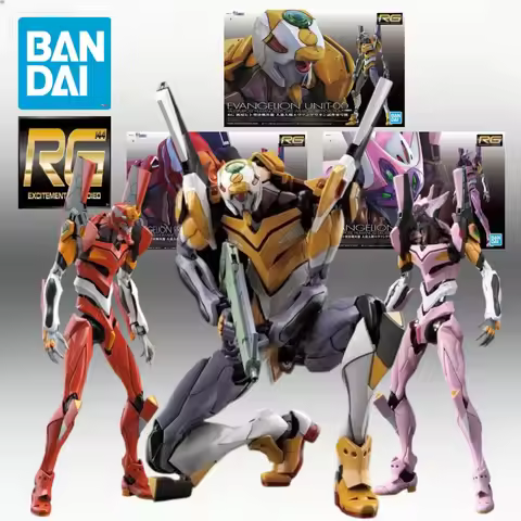 Bandai RG EVA 3 In 1 Set Unit 02 + Unit 00 + Unit 08 Alpha 1/144 Evangelion Model