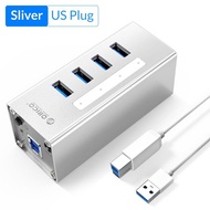 [ส่งจากไทย-ออกใบกำกับได้] ORICO Aluminum 4 Port USB3.0 Splitter USB HUB Support BC1.2 Charging with 