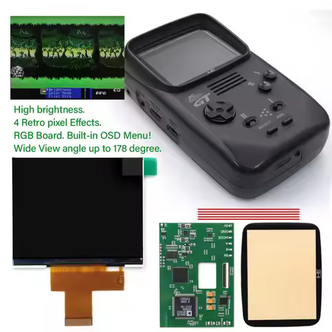 Hight Light PCE GT 3.5" 640x480 HD IPS LCD RGB Board For PC Engine GT Console With OSD Menu RGBS Boa