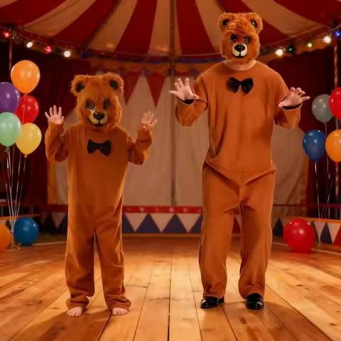 Halloween Costume Cosplay Bear Animal Costume Teddy Bear Dog Fur Costume Stage Play Brown Bear Party