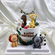 動物園 大象 獅子 生日蛋糕 客製 卡通 造型 翻糖 滿周歲 6吋面交