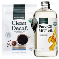 Natural Force Clean Decaf Coffee + Organic Pure C8 MCT Oil Bundle – 100% C8 MCTs & Mold & Mycotoxin