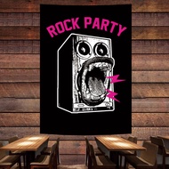 Kain Latar Belakang Kain Gantung Rock Hip-Hop Aksesori Bilik Tidur Trend Bar Bilik Kerja Kelab Rock 