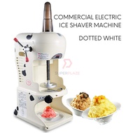 Dotted White Adjustable Commercial Ice Shaver Snow Cone Maker Ice Shaving Machine