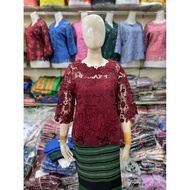PINK BROCADE BLOUSE TOP BOUTIQUE CASUAL WEAR IMPORTED FRONT BUTTONS MADE IN THAILAND BANGKOK PREMIUM