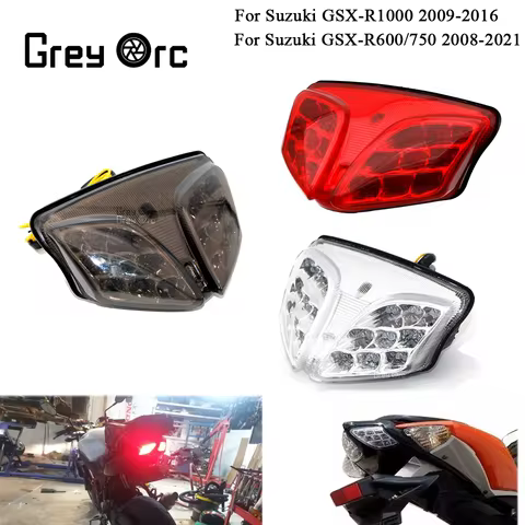 Motorcycle LED Rear Turn Signal Tail Stop Light Lamp Integrated For Suzuki GSXR 750 600 2008-2013 GS