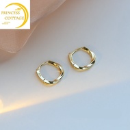 18k saudi gold pawnable legit pure gold twisted hoop earrings women's niche design simple temperament fashion jewelry