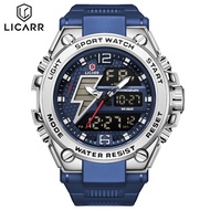LICARR Fashion Brand Men's Watch Sports Waterproof LED Alarm Date Casual Stopwatch 9513