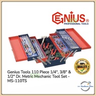 GENIUS TOOLS 110 PCS ¼" , 3/8" & ½" Dr. METRIC MECHANIC TOOL SET - MS-110TS