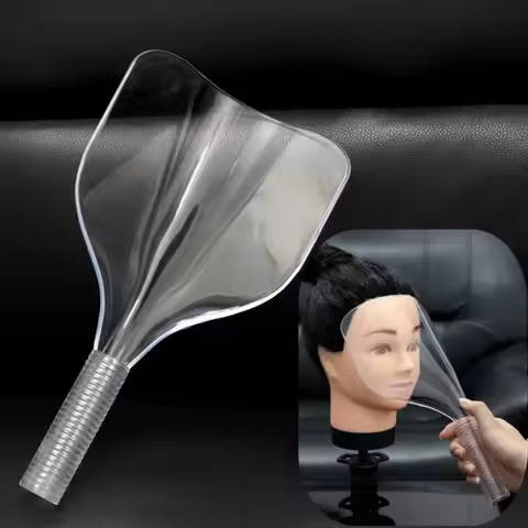 Salon Haircut Face Mask Hair Dyeing Protector Cover Reusable Handheld Hairspray Mask Professional Ba