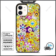 Takashi Murakami Flowers Yellow Phone Case for iPhone 14 Pro Max / iPhone 13 Pro Max / iPhone 12 Pro