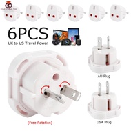 6pcs UK to US Plug Adapters Grounded USA Travel Converter US Power Outlet Charger Adaptor SHOPSKC480