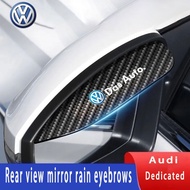 VW Golf Tiguan Spirocco Jetta carbon fiber patterned car rearview mirror rain eyebrows