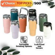 Tyeso Stainless Steel Insulated Tumbler with Handle - Leak-Proof, Double Anti-Scald Protection