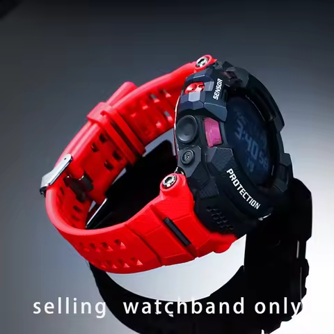 New silicone watch strap for Casio G-SHOCK smart sports watch GSW-H1000 black resin silicone watchba
