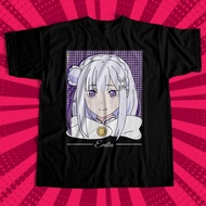 Re:Zero Emilia Anime Shirt 100% Cotton