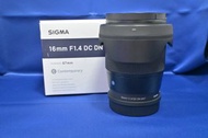 新淨 Sigma 16mm F1.4 DC DN For L-mount 半幅鏡等效24mm F1.4大光圈 輕巧易用 Leica CL Sigma FP Panasonic