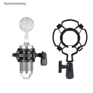 forstretrtomj Universal Professional Condenser Microphone Mic Shock Mount Holder Studio Recording  For Large Diaphram Mic Clip Black EN