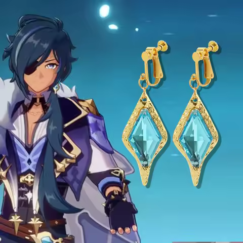 Anime Game Genshin Impact Ear Clip, Knights Kaeya Cosplay Earrings, Pendant Props, Fashion Costume A