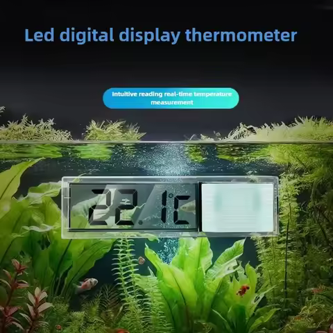 1pcs Aquarium Thermometer Electronic LCD Digital Fish Tank Temperature Measurement Fish Tank Temp Me