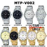 CASIO ของแท้ รุ่น MTP-V002G MTP-V002D MTP-V002SG นาฬิกาผู้ชาย สายสแตนเลส กล่องและรับประกัน 1ปี MTPV002 MTPV002D MTPV002G MTPV002SG MTP-V002G-7B MTP-V002G-9A MTP-V002D-1B MTP-V002D-1A