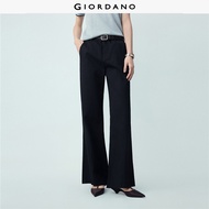 GIORDANO Women Pants Mid Rise Curved Seam Pants Regular Fit Fashionable Casual Bootcut Pants 1341631