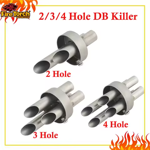 60.8MM Universal 2/3/4 Hole Motorcycle Exhaust Muffler Pipe DB Killer Removable Reduce Noise Sound S