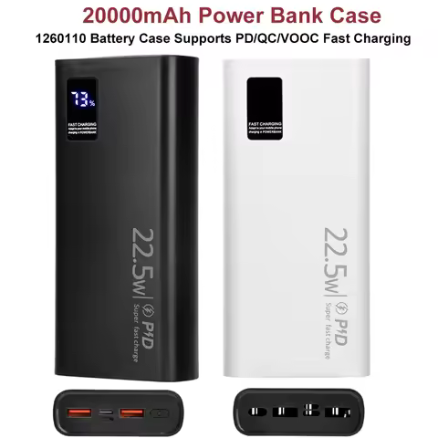 22.5W Fast Charging Power Bank DIY Kit 1260110 Battery Case Power Bank Type C Supports PD/QC/VOOC 20