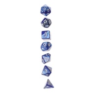 7pcs/Set Dadu Transparan Multi Sisi Dadu Polyhedral Bentuk D4 D6 D8 D10 D12 D20 Untuk RPG DND Game