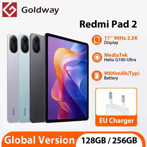 Global Version Xiaomi Redmi Pad 2 128GB 256GB ROM MediaTek Helio G100-Ultra 11" 2.5K 90Hz Display 90