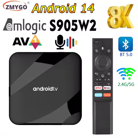 ZMYGO Smart TV Box TV98 ATV W2 Ultra HD 4K 8K Android 14 S905W2 4GB 32GB 64GB Dual Wifi BT5.0 2.4G 5