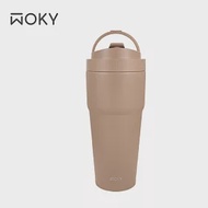 【WOKY 沃廚】-[●●]渾圓杯-手提雙層陶瓷易潔層保溫杯750ml 淵谷咖