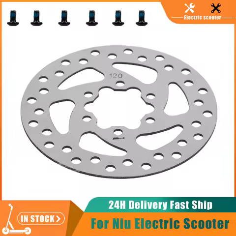 Brake Stainless Steel Disc With 6 Screws for NIU KQi3/KQi3 MAX/PRO KQi3 Sport Electric Scooter 120MM
