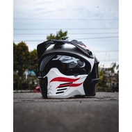 HITAM Jpx MX 726R 03 WOLF SUPER BLACK HELM ORIGINAL TOURING HELMET JPX MX726R MOTIF WOLF 03 BLACK GL