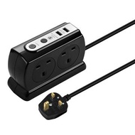 Masterplug SRGDSU43PW, Surge Back To Back, Extension Cord, with 2 x 3.1A USB, 4 Sockets 3M