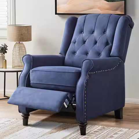 Push Back Recliner Chair Mid Century Wingback Recliner Fabric Push Back Recliner Chair Single Armcha