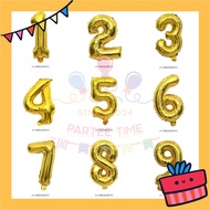 ParteeTime Gold Digital Foil Ballon 16 Inch 0 Number Balloon Birthday Party Foil Balloons Vibrant Sh