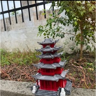 5-storey house model with handmade awning - stone powder & mica (decorating miniature landscapes, so