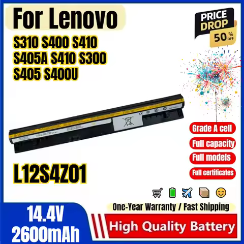 L12S4Z01 for Lenovo S310 S400 S410 S405A S410 S300 S405 S400U Laptop Battery High Quality Capacity B