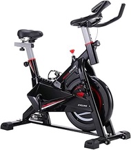 QNYF ATT CY-S703 Indoor Silent Spinning Bike Fitness Bicycle with Adjustable Seat/Handle &amp; Beverage Holder &amp; Mobile Phone/Tablet PC Holder &amp; LCD Monitor, Bearing Weight: 120kg (Color : Color1)