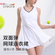 （ALO） New Sports Dress, Anti-Exposure Yoga Outfit, Outdoor Casual Stretch Fitness Mini Skirt, Quick-