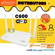 4G CPE Home Router C600 WiFi6 Modem Unlimited WiFi Internet Support All Operator