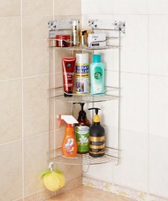 無痕貼片免鑽孔不鏽鋼三層轉角架 三角架 轉角置物架浴室架瓶罐架