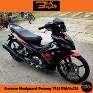 Custom Front Fender Mud Flaps Motorcycle Cover Mudguard Potong Lc135 V8 Fi Y15zr Y16zr RAPIDO